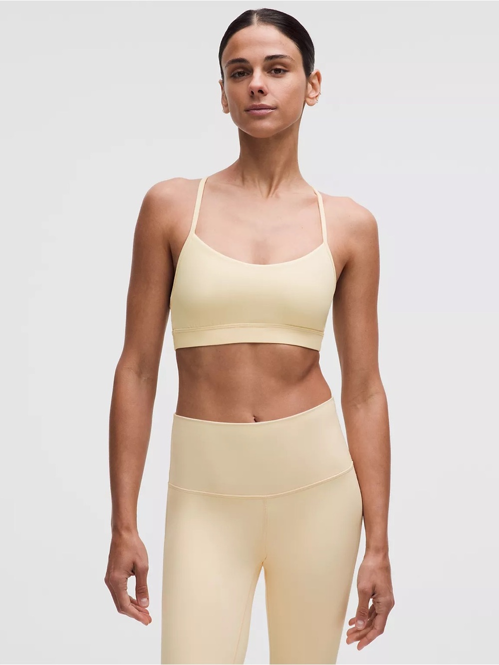 NWT lululemon Flow Y Bra Nulu Light Support A–C Cups in Butter Cream sz 6 - RARE